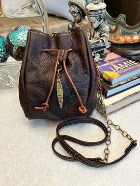 Canoe brown chain leather Crossbody